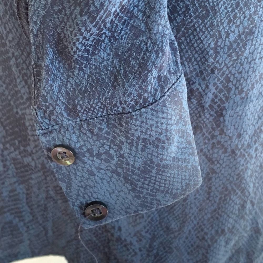 BCBGeneration Blue Snake button Down Tunic shirt - image 6